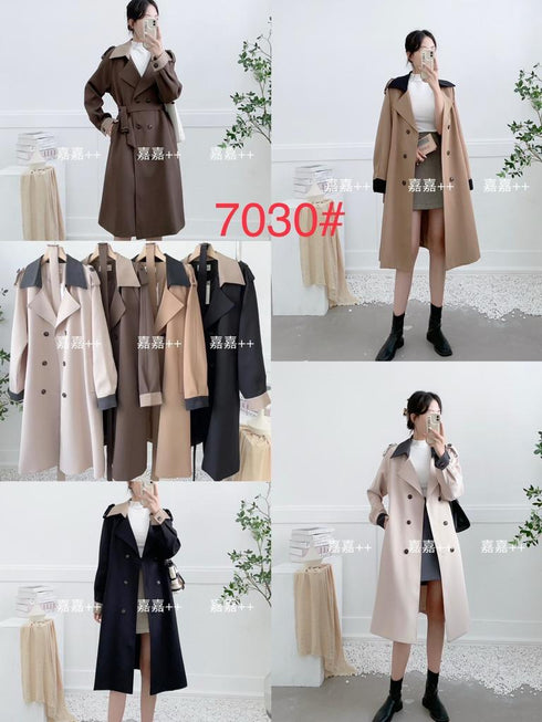 Winter Casual Double Breasted Long Trench Coat